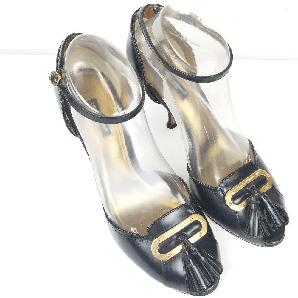 ●Sold●Dolce & Gabbana Peep Toe Heels w Ankle Strap